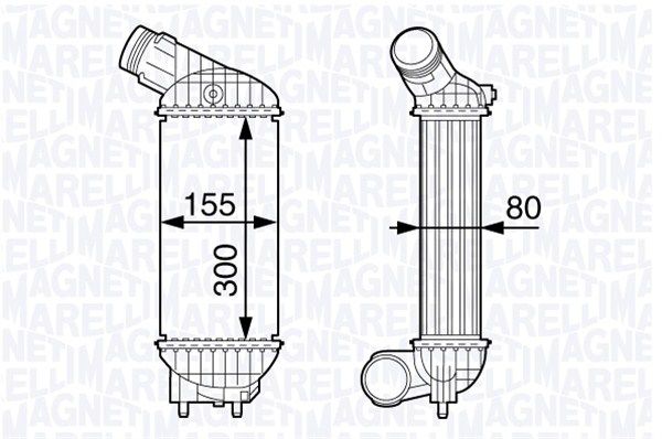 MAGNETI MARELLI tarpinis suslėgto oro aušintuvas, kompresorius 351319202790